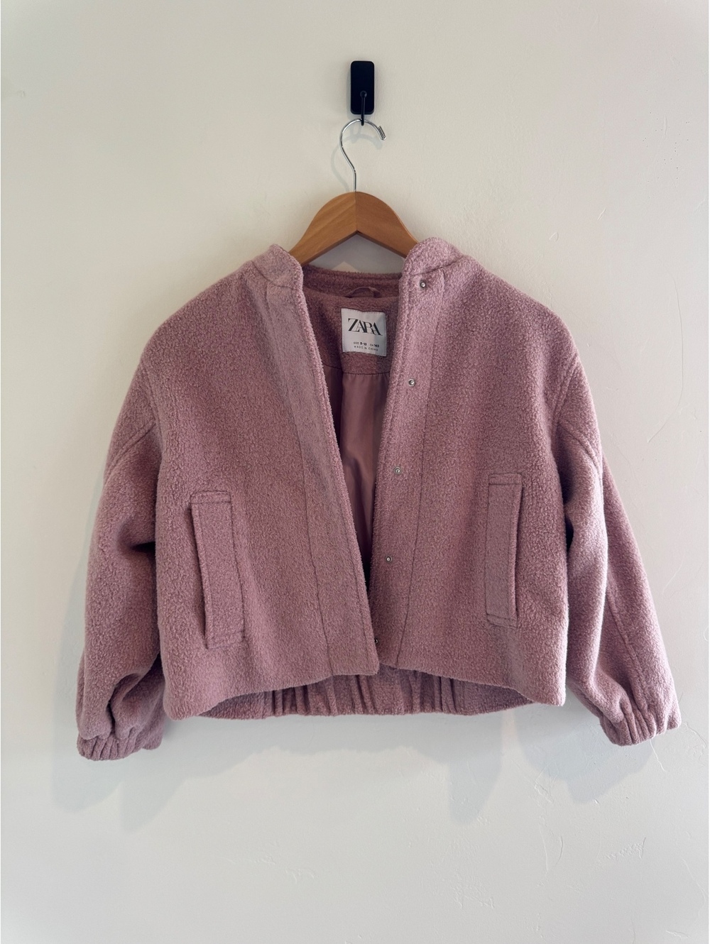 Zara Kids Girls Dusty Pink Teddy Jacket Size 9–10 / 140